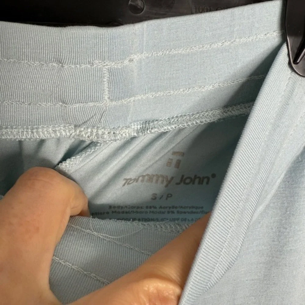 C13 Tommy John Women's Lounge Jogger‎ In Ice Blue Tie Waist Pockets